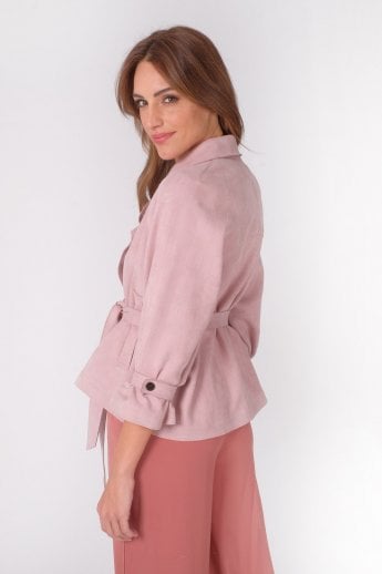 JAYLEY Pink Luxury Faux Suede Jacket