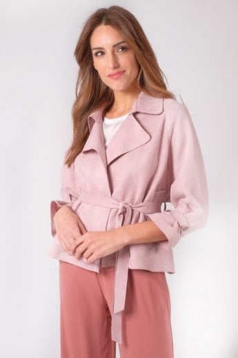 JAYLEY Pink Luxury Faux Suede Jacket