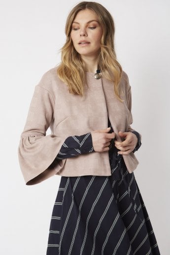 JAYLEY Pink Luxury Faux Suede Jacket