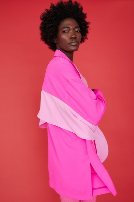 JAYLEY Pink Silk Blend Blazer