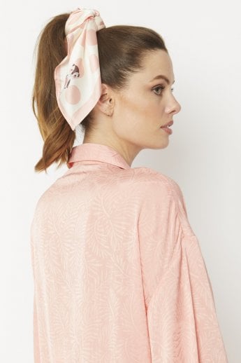 JAYLEY Pink Silk Blend Hair Scarf