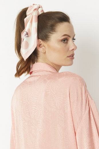 JAYLEY Pink Silk Blend Hair Scarf