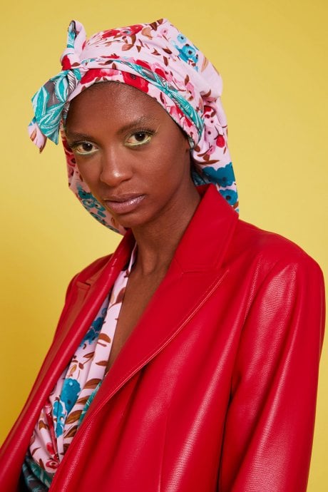 JAYLEY Pink Silk Blend Multi use Reversible Hat