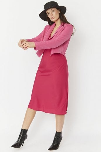 JAYLEY Pink Silk Blend Sarah Jacket