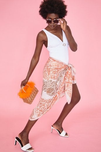 JAYLEY Pink Silk Blend Sarong