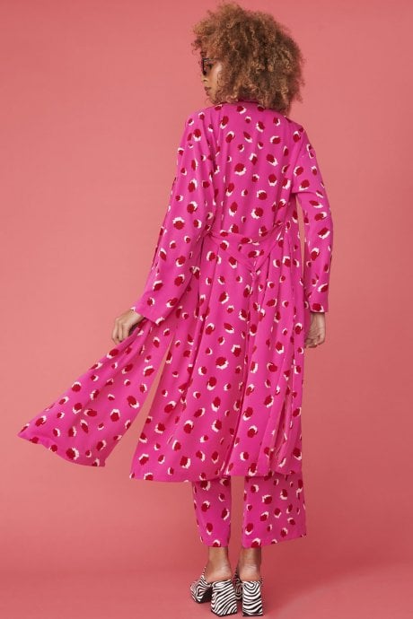 JAYLEY Pink Silk Blend Sorrento Maxi Dress