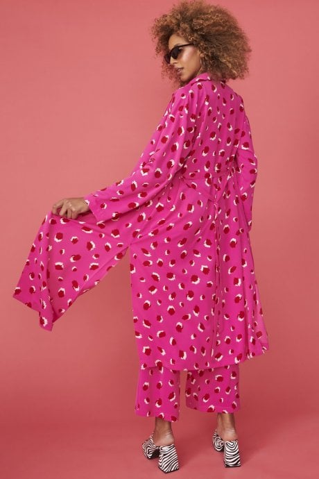 JAYLEY Pink Silk Blend Sorrento Maxi Dress