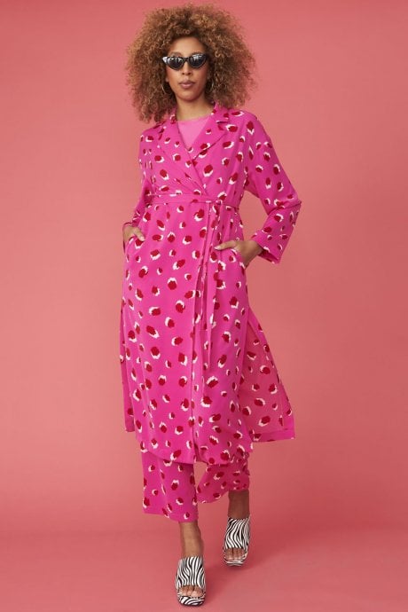 JAYLEY Pink Silk Blend Sorrento Maxi Dress