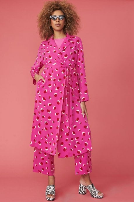 JAYLEY Pink Silk Blend Sorrento Maxi Dress