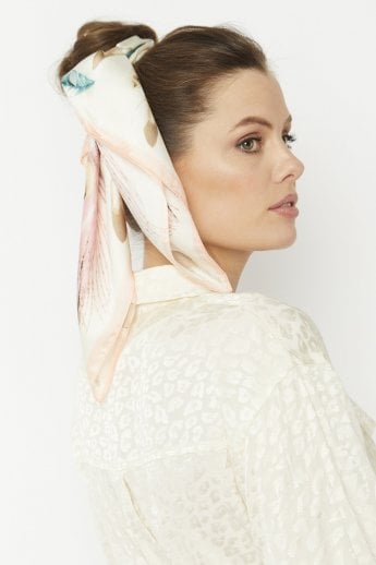 JAYLEY Pink Silk Scarf