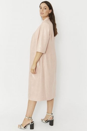 JAYLEY Pink Snake Print Faux Suede Jacket