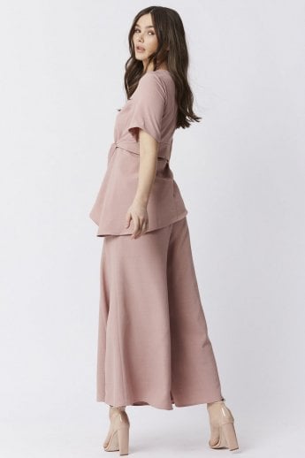 JAYLEY Pink Tie Waist Blouse