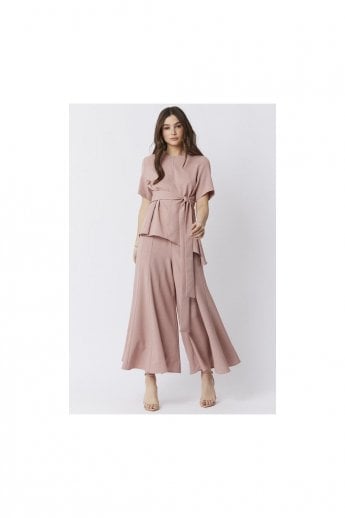 JAYLEY Pink Tie Waist Blouse