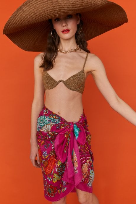 JAYLEY Pink Tie-Waist Sarong