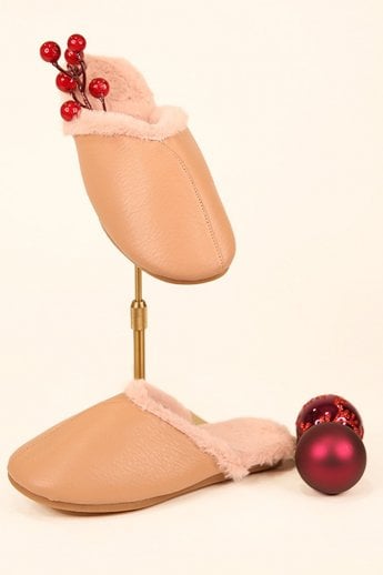 JAYLEY Pink Unisex Faux Fur Slippers