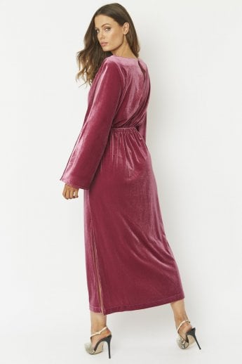 JAYLEY Pink Velvet Full Length Gown