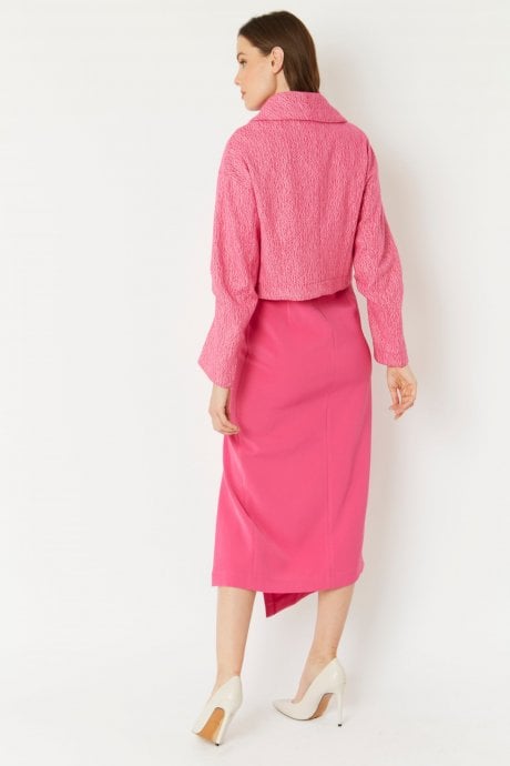 JAYLEY Pink Wool Blend Cropped Blazer