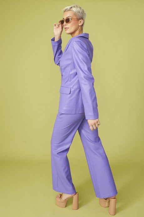 JAYLEY Purple Eco Leather Trousers