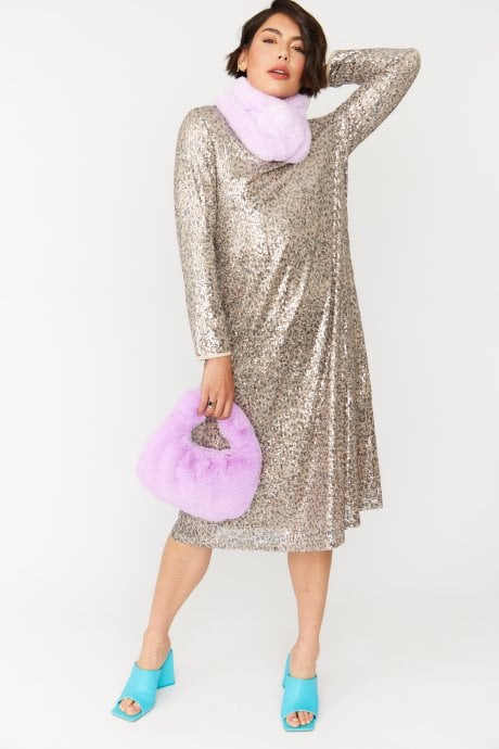 JAYLEY Purple Faux Fur Charlotte Bag