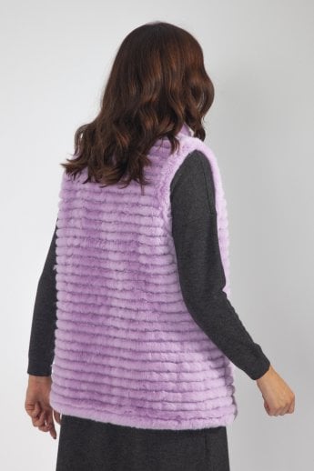 JAYLEY Purple Faux Fur Faux Suede Gilet | Waistcoat