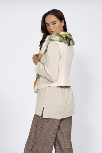 JAYLEY Purple Faux Fur Faux Suede Gilet | Waistcoat