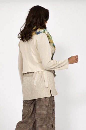 JAYLEY Purple Faux Fur Faux Suede Gilet | Waistcoat