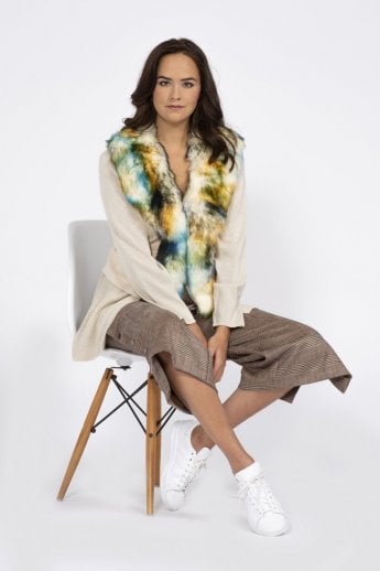 JAYLEY Purple Faux Fur Faux Suede Gilet | Waistcoat