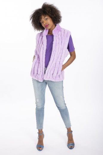 JAYLEY Purple Faux Fur Gilet | Waistcoat