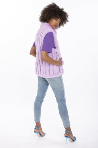 JAYLEY Purple Faux Fur Gilet | Waistcoat