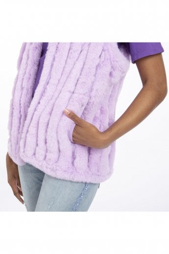 JAYLEY Purple Faux Fur Gilet | Waistcoat