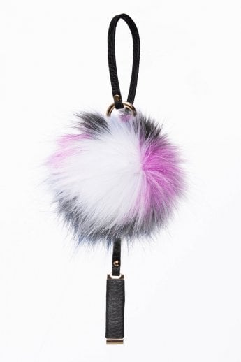 JAYLEY Purple Faux Fur Pom Charm