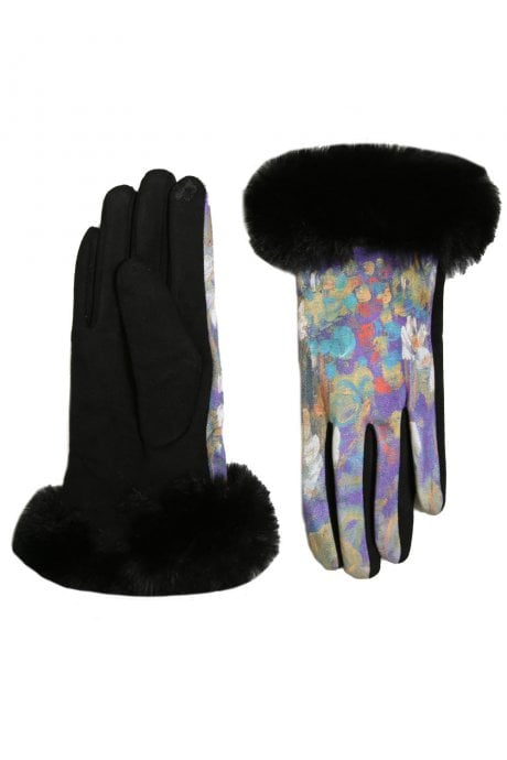 JAYLEY Purple Faux Suede Gloves