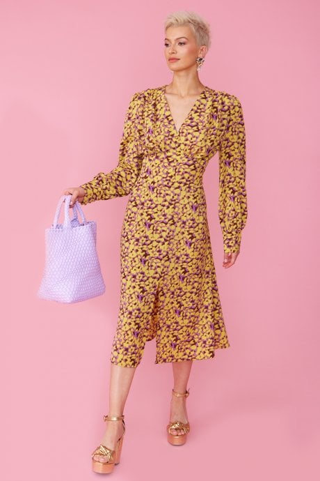 JAYLEY Purple Hand Knitted Leather Tote Bag With Matching Purse