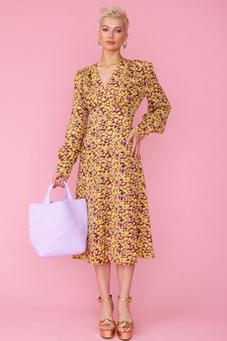 JAYLEY Purple Hand Knitted Leather Tote Bag with Matching Purse