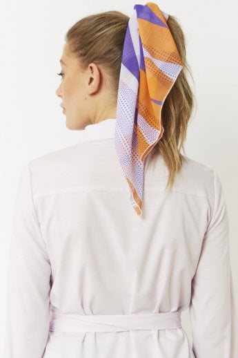 JAYLEY Purple Silk Blend Hair Scarf