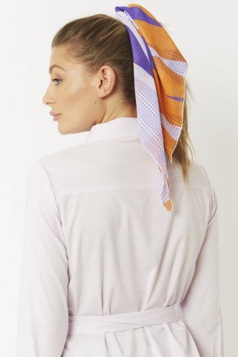 JAYLEY Purple Silk Blend Hair Scarf