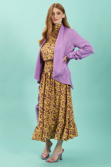JAYLEY Purple Silk Blend Waterfall Jacket