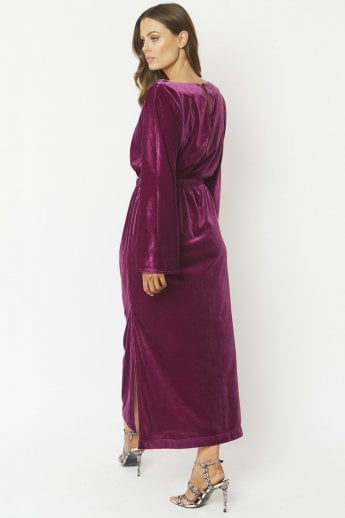 JAYLEY Purple Velvet Full Length Gown