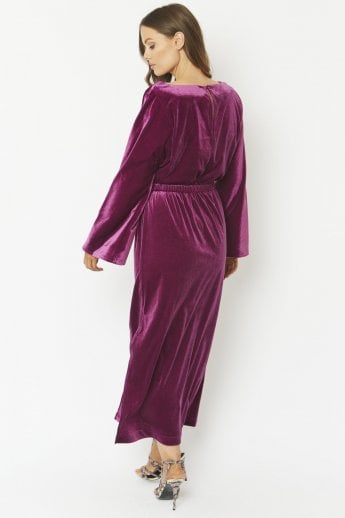 JAYLEY Purple Velvet Full Length Gown