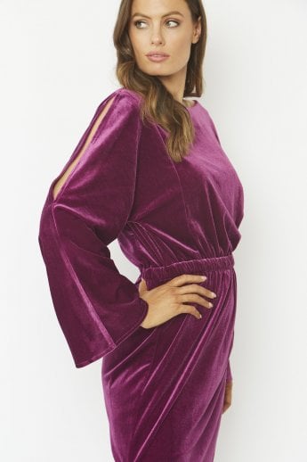 JAYLEY Purple Velvet Full Length Gown