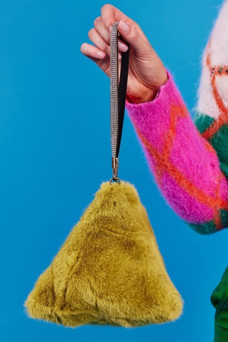 JAYLEY Pyramid Faux Fur Bag