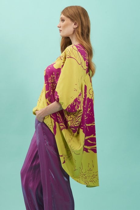 JAYLEY Rayon Blend Sienna Floral Kimono