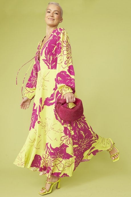 JAYLEY Rayon Blend Sienna Floral Maxi Dress