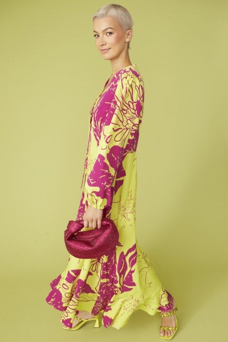 JAYLEY Rayon Blend Sienna Floral Maxi Dress