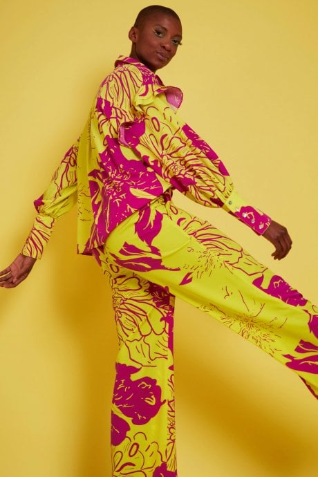 JAYLEY Rayon Blend Sienna Oversized Blouse