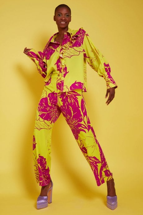 JAYLEY Rayon Blend Sienna Oversized Blouse