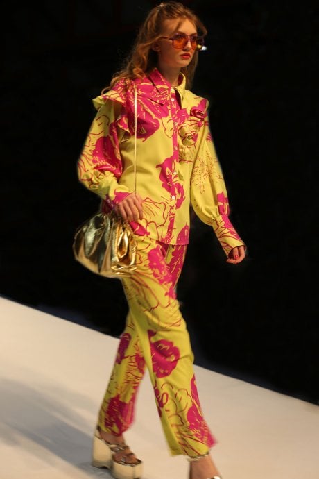 JAYLEY Rayon Blend Sienna Oversized Blouse