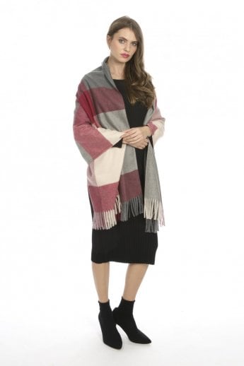 JAYLEY Red Cashmere Blend Wrap