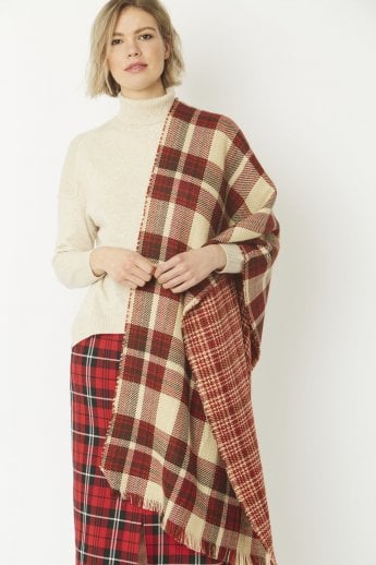 JAYLEY Red Cashmere Blend Wrap