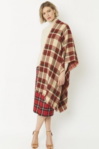 JAYLEY Red Cashmere Blend Wrap